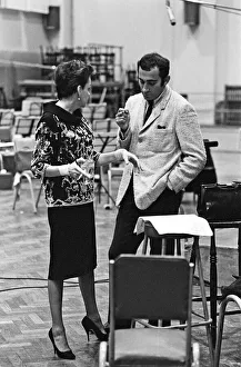 01375 Prints: Judy Garland with Lionel Bart at the EMI studios in St Johns Wood recording Maggie May