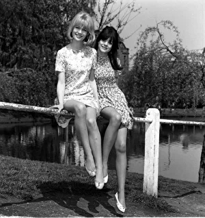 Judy Geeson and Sally Geeson Actresses at their home in Barnes 1967