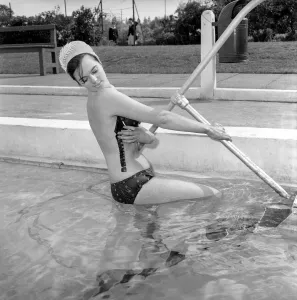 Judy Roberts who has an unusual job she is a swimming costume tester