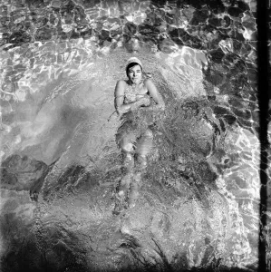 Judy Roberts who has an unusual job she is a swimming costume tester