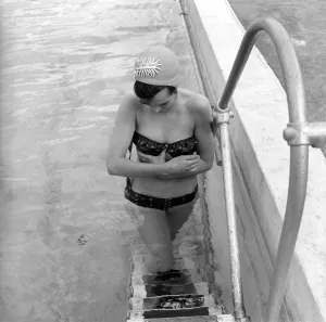 Judy Roberts who has an unusual job she is a swimming costume tester