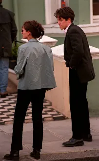 Julia Roberts Actress April 1998 with Hugh Grant Actor on the set of their new film