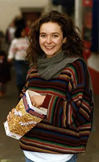 Julia Sawalha Actress who stars in Absolutely Fabulous wearing Large Knitted