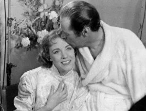 Dressing Room Prints: Julie Andrews kissed by Rex Harrison in her dressing room at the Drury Lane Theatre after