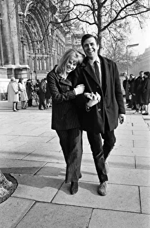 Julie Christie and Dirk Bogarde on location outside the Victoria