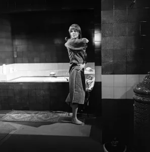 Bathroom Prints: Julie Christie on the set of Fahrenheit 451'at Pinewood Studios