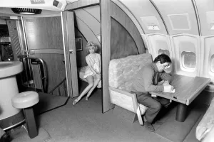 Jumbo Jet: Sleeping: First Class: Bedroom in the Sky: 23 year old model Jenny Clare