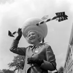 June 1968 Clothing Ascot Racing Fashion Gertrude Shilling wearing an outrageous