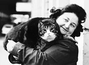June Watson and Tiddles the cat Tiddles wandered into the ladies loo at Paddington