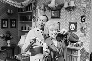 June Whitfield and Terry Scott filming the 1980 Christmas Terry and June Show