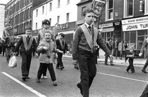 Junior Orange Order Parade At Carrickfergus April 1981 Junior Orangemen enjoying