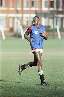 Manchester City Prints: Justin Fashanu, taking part in Manchester City team training session, 27th December 1988