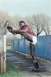 Justin Fashanu, taking part in Manchester City team training session, 27th December 1988