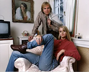 Musicians Prints: Justin Hayward lead singer of moody blues with his daughter Doremi
