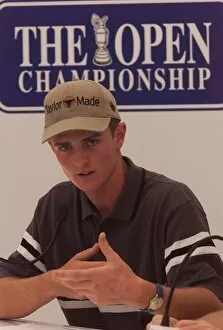 Images Dated 13th July 1999: Justin Rose faces the press at Carnoustie on the eve of the 128th Golf Open at Carnoustie