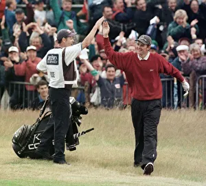 Caddie Prints: Justin Rose golfer July 1998 At the Open Golf Championship at Birkdale celebrating