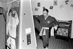 Martial Arts Prints: Karate Machine: Man / Machine / Unusual / Humour: Kung Fu man Baron Omidi tries out the new
