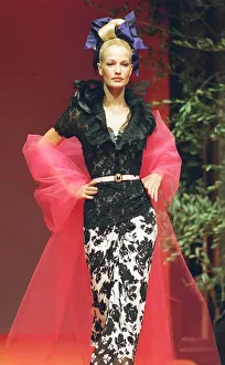Floral Prints: KAREN MULDER MODELS CHRISTIAN LACROIX AT PARIS COUTURE