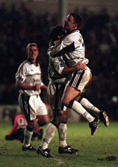 Entert Prints: Karl Heinz Riedle Filham Football Player November 1999 celebrates after scoring