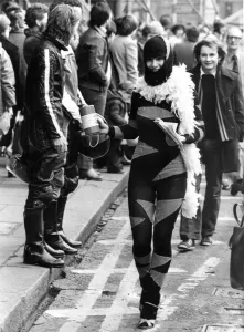 Kate Elleray of the University Law Faculty collecting during the Rag Week procession in