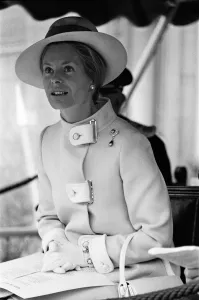 Katharine, Duchess of Kent, outside Manchester Town Hall. 9th April 1970