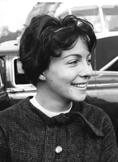 Katie Moss wife of Stirling Moss at Oulton Park race track - September 1959