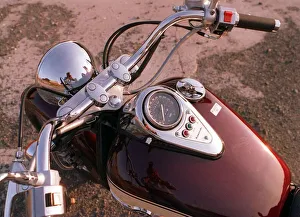 Kawasaki Prints: Kawasaki V Classic motorbike October 1997 handlebars controls