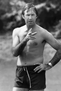 Topless Prints: Keith Burkinshaw Tottenham Hotspur Manager pictured during training session August 1981