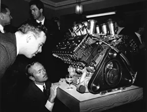 Keith Dickworth April 1967 who designed the engine and Colin Chapman look at the new