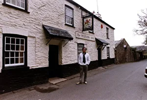 Sign Prints: Keith Floyd Television Chef outside The Maltsters Arms near Totnes Devon *** Local