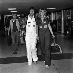 Keith Moon, drummer with rock group The Who and Annette Walterlax