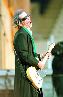 Keith Richards of The Rolling Stones, performing at Murrayfield Stadium