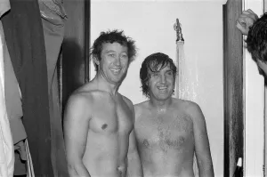 Topless Prints: Ken Brown and manager John Bond, who played together at Wembley in 1964