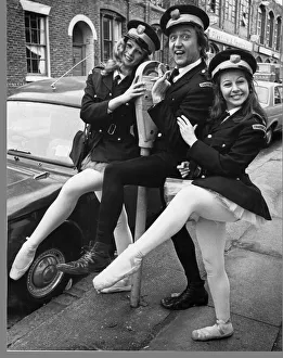 Microphone Prints: Ken Dodd - comedian from Liverpool. Ken Dodd with his assistants Kim