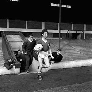 Ken Dodd comedian training with Liverpool football team February 1964 for their