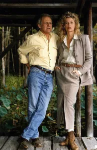 Ken Kercheval Actor with actress Kate Vernon on location in south carolina