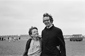 Drama Prints: Ken Loach, (film director) on the school football playing field