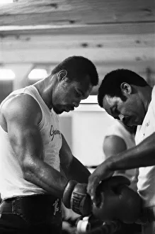 Heavy Weight Prints: Ken Norton (left) training ahead of his third fight with Muhammad Ali