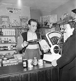 Fruit Prints: Ken Platt, a grocer of Leigh, Lancs who is to appear in Variety Fanfare
