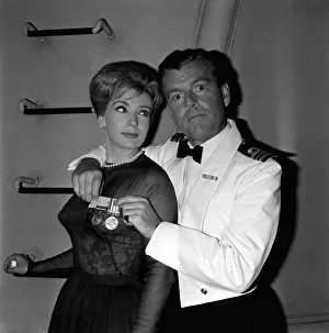 Kenneth More actor & Joan O Brien actress June 1962 Sailors uniform