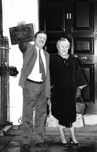 00650 Prints: Kenneth Clarke MP and Conservative Chancellor of the Exchequer leaves 11 Downing Street