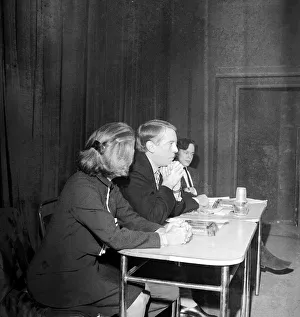 Kenneth Tynan taking part in a debate at the Royal Court Theatre about censorship after