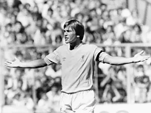 Kenny Dalglish footballer Liverpool FC holding arms out 1979