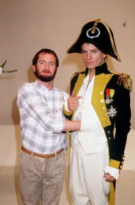 Kenny Everett DJ television presenter and Sting dressed as Napoleon for the Christmas