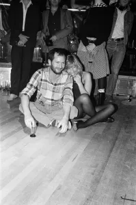 Nightclubs Prints: Kenny Everett and guest at the opening of The London Hippodrome nightclub
