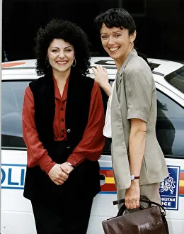 Kerry Peers Actress and Mary Jo Randle seen on the set for the ITV TV Programme The Bill