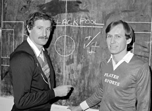 Advertising Prints: Kettering Town player manager Colin Clarke discussing tactics with captain Sean Suddards