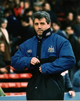 Kevin Keegan Manager of Newcastle United Football Club seen walking along the touchline