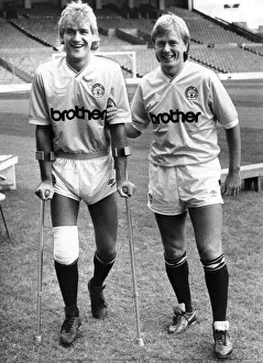 Injury Prints: Kevin Langely Manchester City football player (left), on loan from Everton