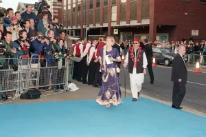 Kiki Dee arriving at Elton Johns 50th birthday party at Hammersmith Palais